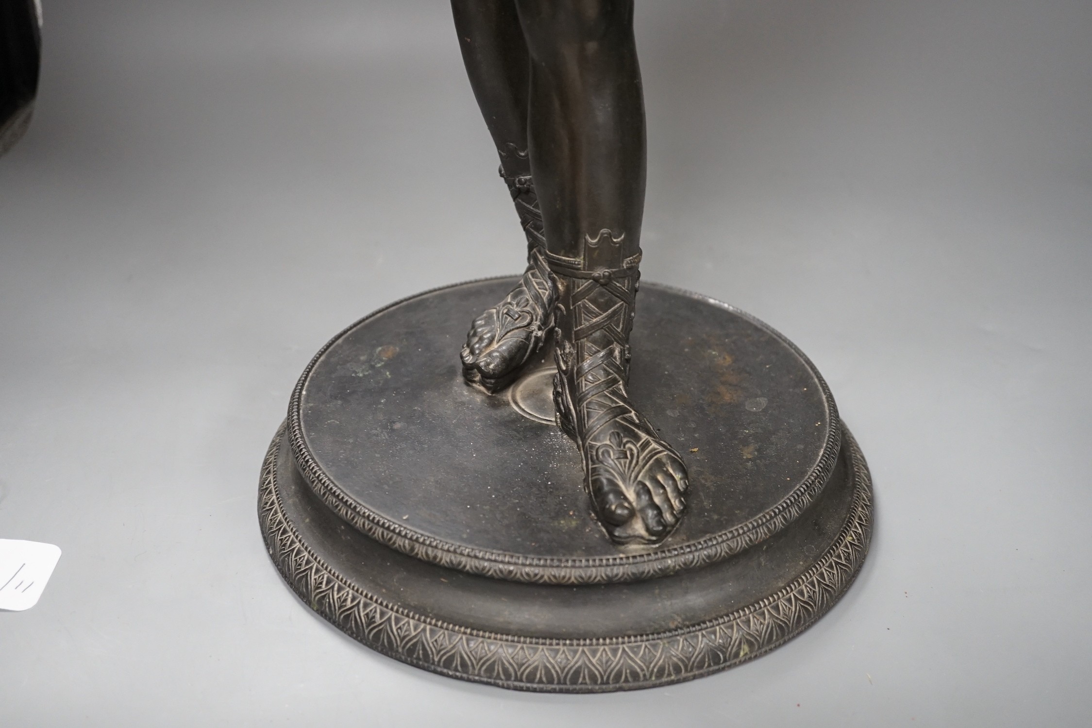 After the antique, a bronze figure of David, 62 cms high